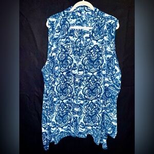 Blue Paisley Sleeveless Top